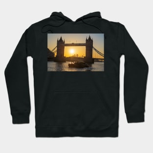 Sunrise through in the Tower Bridge in London UK Thames River Hoodie